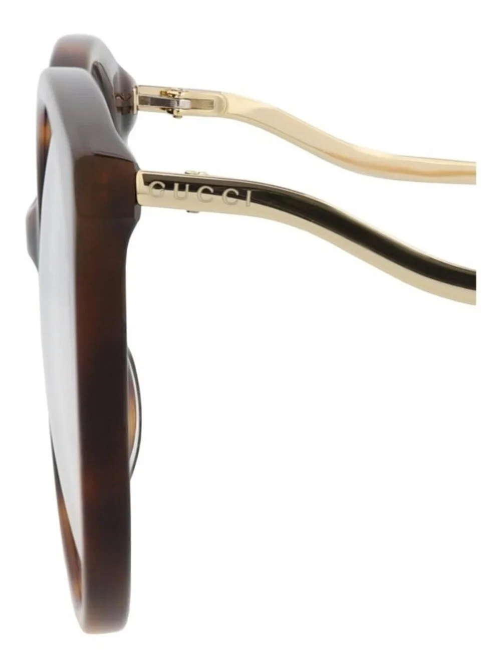 New Gucci Womens Round/Oval Havana Gold Transparent Fashion Designer Eyeglasses